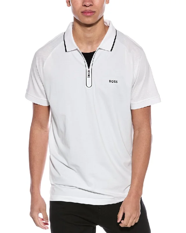 Men's Shirts with Contrast StitchingBOSS Hugo Boss Philix Slim Fit 1/4-Zip Polo Shirt
