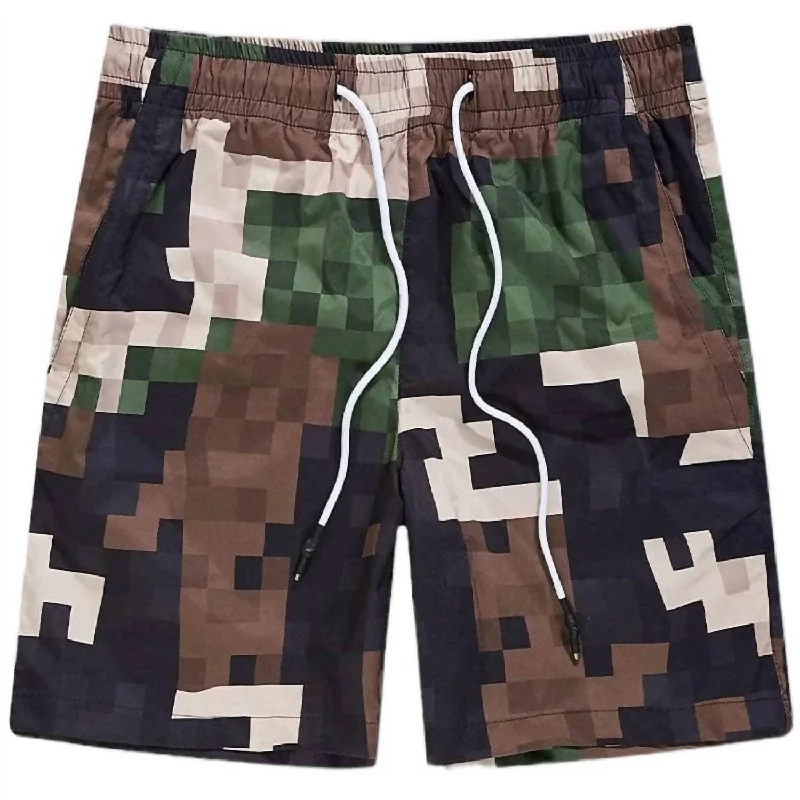 Men's Tailored Dress ShortsMen's Retro Ibiza Lounge Shorts In Digital Woodland