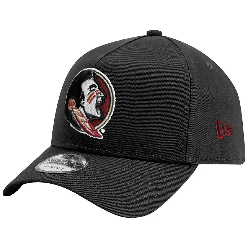 Youth Baseball HatsNew Era Seminole Logo 9Forty A-Frame Adjustable Snapback Cap - Black Youth Baseball HatsNew Era Seminole Logo 9Forty A-Frame Adjustable Snapback Cap - Black
