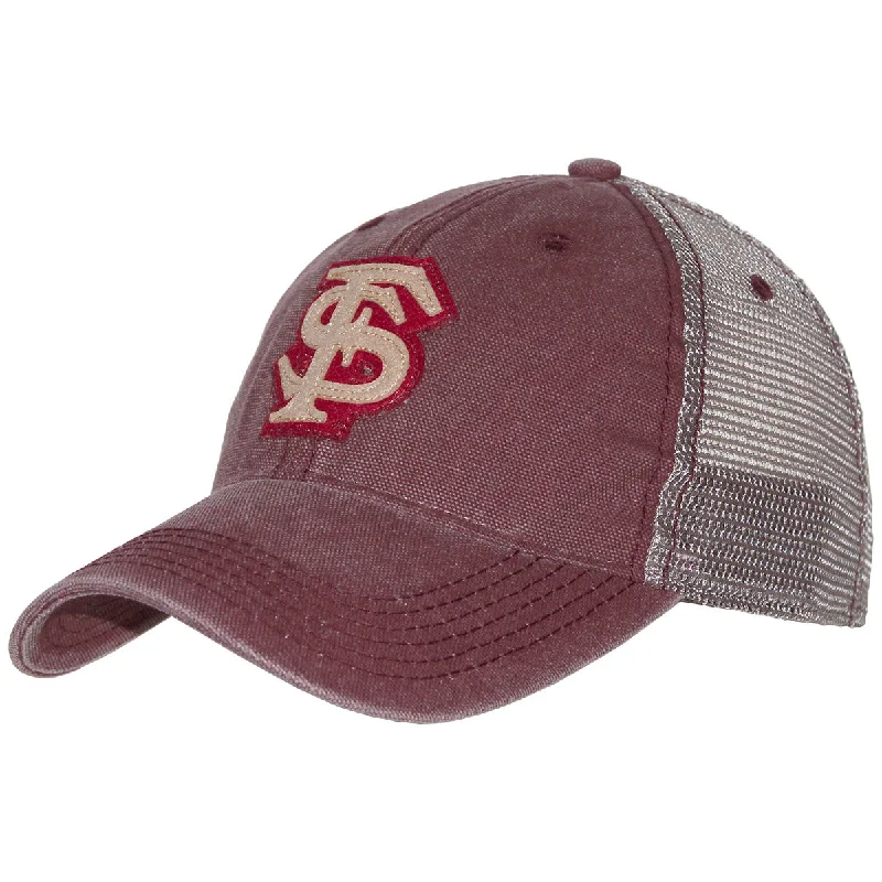 Affordable Winter BeaniesLegacy Interlocking FS Adjustable Vintage Trucker Cap - Garnet/Grey Affordable Winter BeaniesLegacy Interlocking FS Adjustable Vintage Trucker Cap - Garnet/Grey