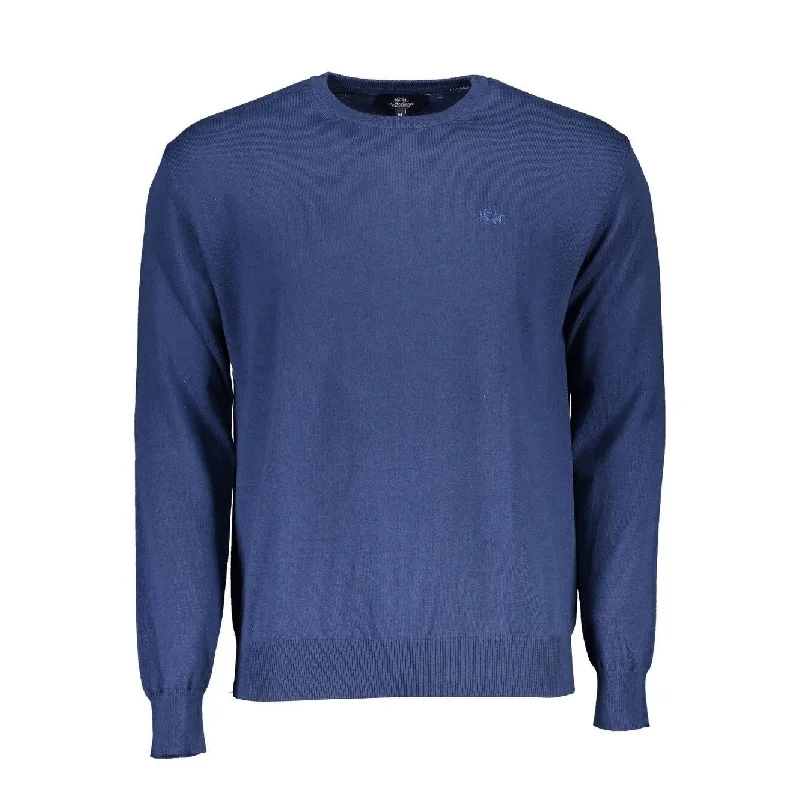 Men's Sweaters with Checkerboard PatternsLa Martina Blue Cotton Men Men's Sweater