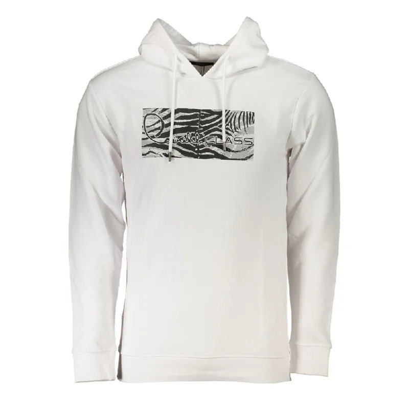 Men's Sweaters with Patchwork DesignsCavalli Class White Cotton Men Men's Sweater