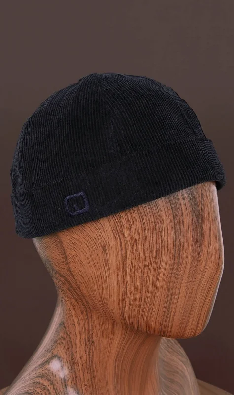 Plain Beanie CapsQL Velvet Docker Hat in Night Blue