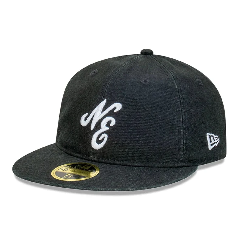 Affordable Winter BeaniesNew Era Snow Washed Canvas Black Retro Crown 59FIFTY Fitted Cap