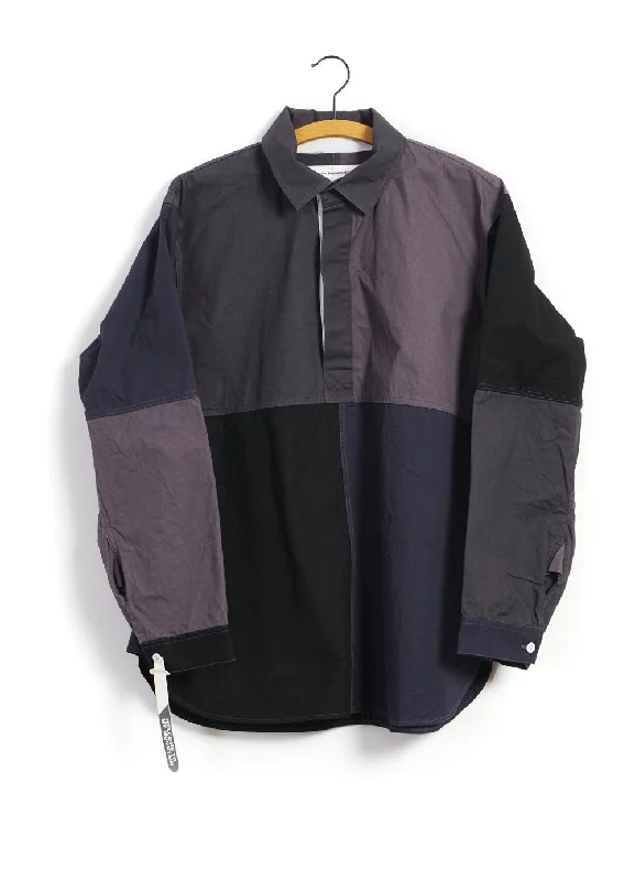 Men's Collared Shirts for Formal OccasionsPATCHWORK SHIRT | Grey