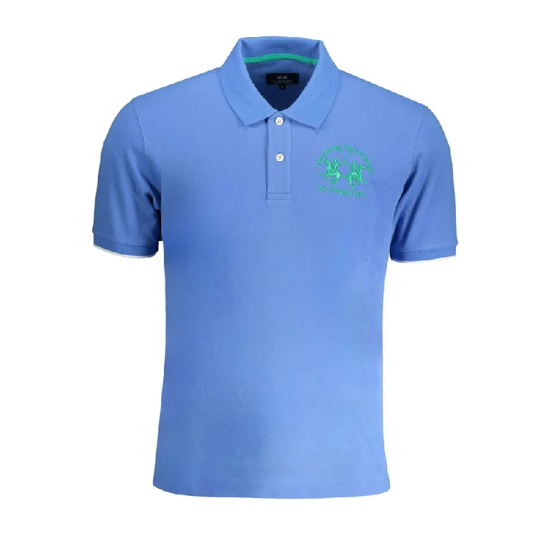 Men's Shirts with Abstract DesignsLa Martina blue Cotton Polo Men's Shirt