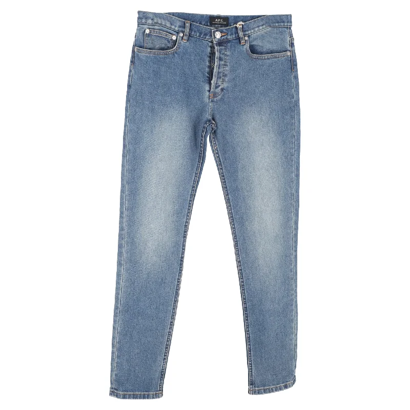 Yoked Back Men's JeansA.P.C. Slim Fit Jeans in Blue Cotton Denim
