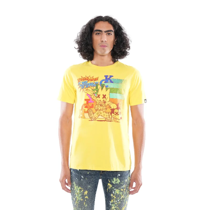 Men's Shirts with Snap ButtonsSHORT SLEEVE CREW NECK TEE  "KILLER" IN MAIZE