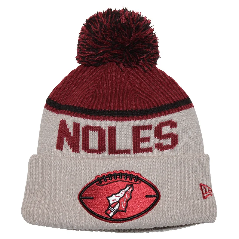 Cool Snapback HatsNew Era Men's Vault Noles Arrowhead Football Design NFL24 Sideline Knit - Garnet/Stone Cool Snapback HatsNew Era Men's Vault Noles Arrowhead Football Design NFL24 Sideline Knit - Garnet/Stone