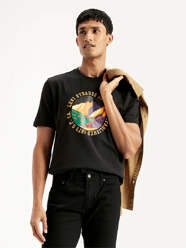 Men's Shirts with Elastic WaistbandsMen's Graphic Print Regular Fit T-Shirt