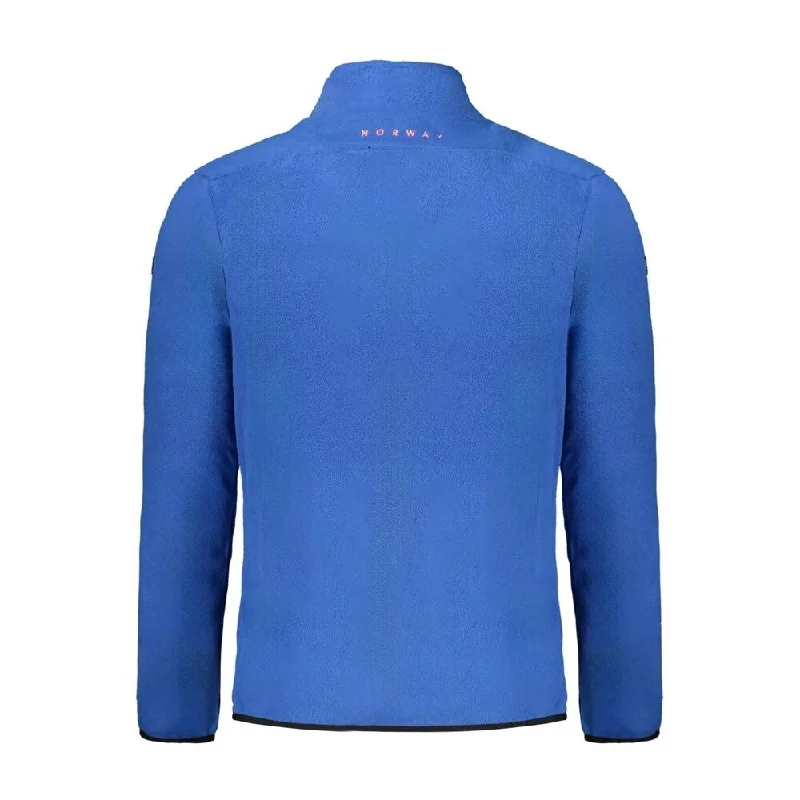 Warm Men's Hooded SweatersNorway 1963 Blue Polyester Men Men's Sweater