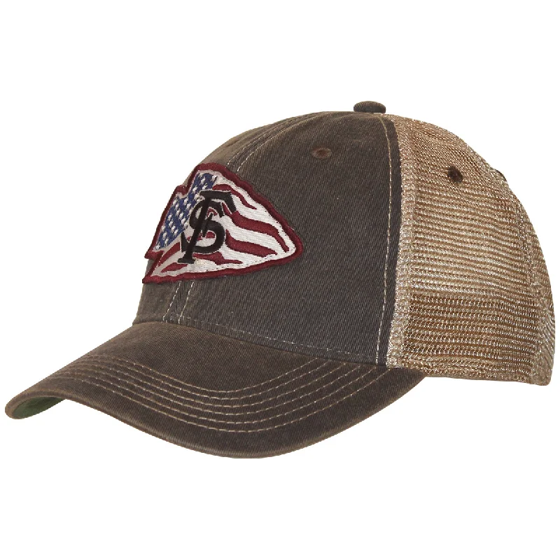 Formal Top HatsLegacy Veteran's Alliance Arrowhead Patch Adjustable Meshback Trucker - Black