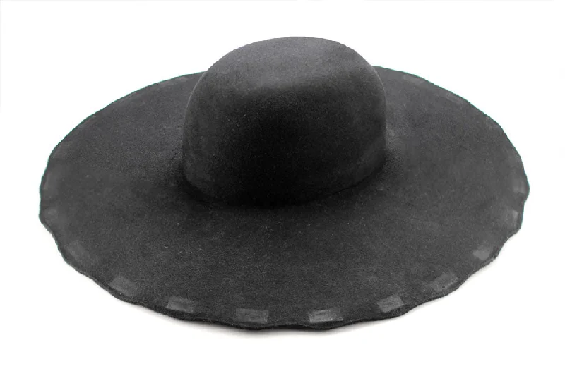 Female Straw HatsFur Felt Hat Blank - Black