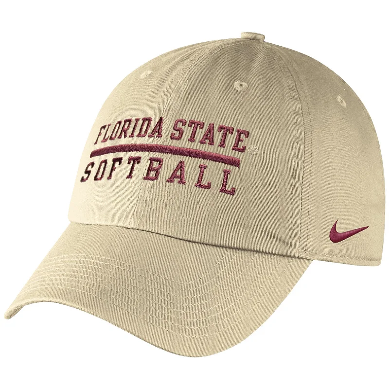 Plain Beanie CapsNike Florida State Softball Adjustable Campus Cap - Vegas Gold