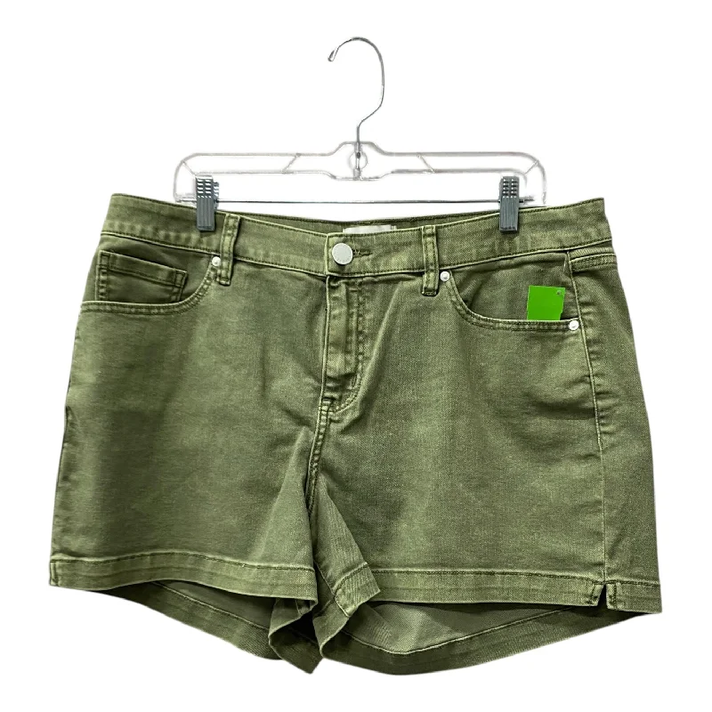 Easy-Care Men's Machine-Washable ShortsShorts By Lane Bryant In Green, Size:1X (18)