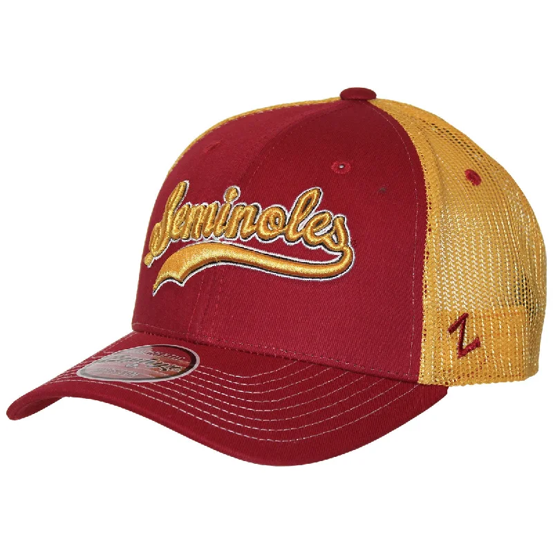Oversized Bucket HatsZephyr Vault Seminoles Design Adjustable Trucker Cap - Cardinal/Gold Oversized Bucket HatsZephyr Vault Seminoles Design Adjustable Trucker Cap - Cardinal/Gold