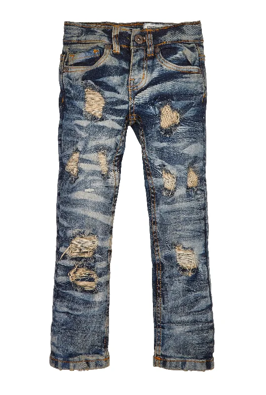 Men's Jeans with PocketsToddler Boys Distressed Whiskered Jeans