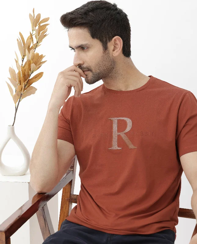 Men's Casual Shirts for Everyday WearRare Rabbit Mens Sorin Rust Cotton Lycra Fabric Short Sleeve Regular Fit Graphic Print T-Shirt Men's Casual Shirts for Everyday WearRare Rabbit Mens Sorin Rust Cotton Lycra Fabric Short Sleeve Regular Fit Graphic Print T-Shirt