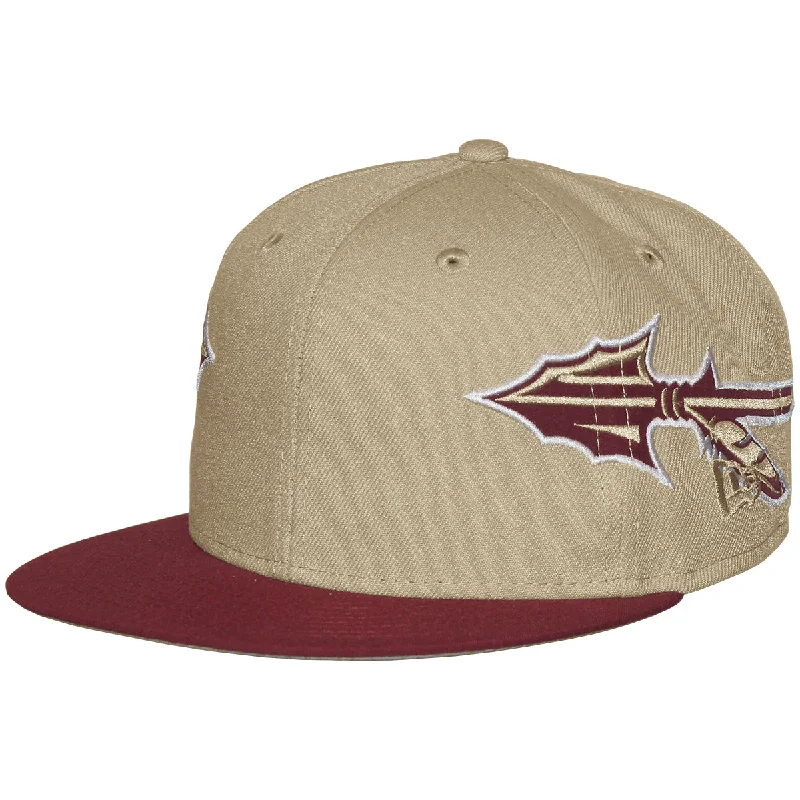 Funky Snapback HatsNew Era Spear Design 950 Adjustable Flatbill Snapback Cap - Gold/Garnet