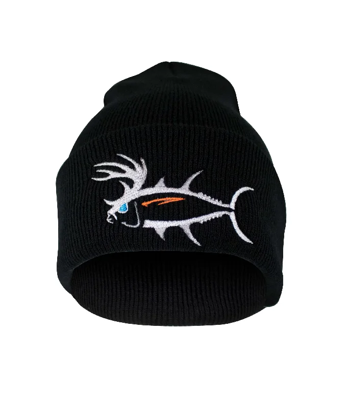Fashionable Fedora Hats"Buck-Eye" Unisex Black Cuff Beanie