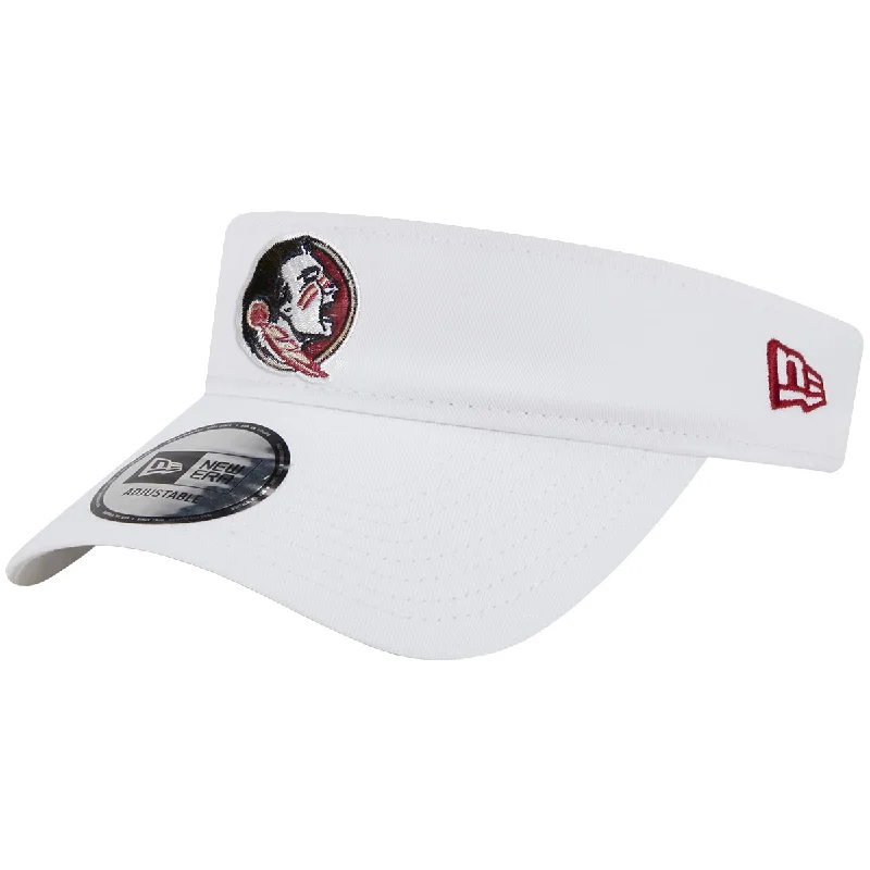 Cheap Winter HatsNew Era Seminole Logo Adjustable Visor - White