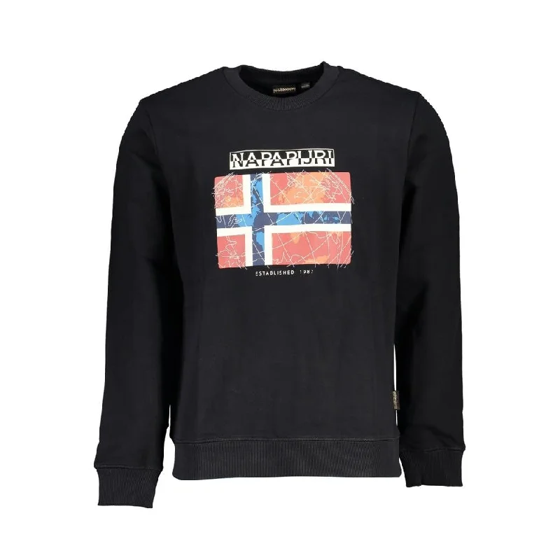 Men's Sweaters with EmbellishmentsNapapijri Black Cotton Men Men's Sweater