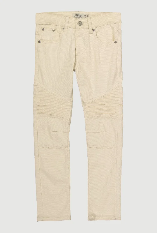 Durable Men's JeansBoys Solid Moto Jeans