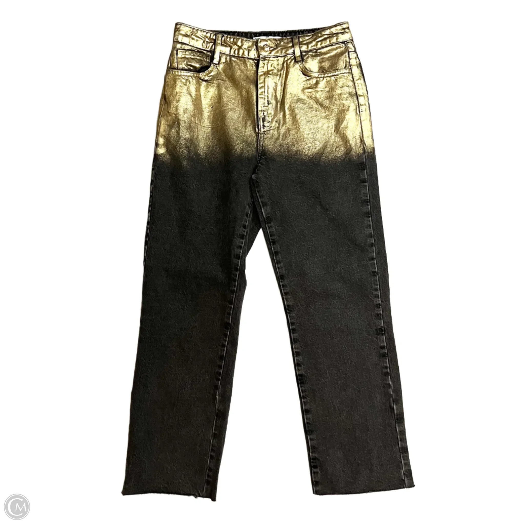 Sustainable Eco-Friendly Men's JeansJeans Cropped By Zara In Black & Gold, Size: 10