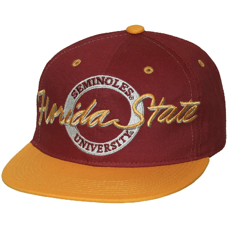 Summer Straw HatsThe Game Vault Florida State University Seminoles Circle Design Adjustable Cap - Garnet/Gold