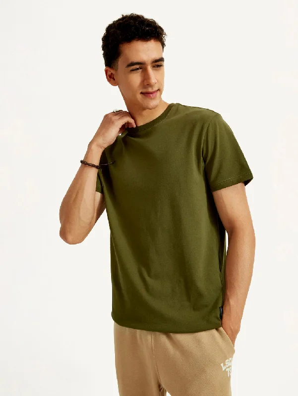 Men's Shirts with Elastic WaistbandsMen's Solid Slim Fit T-shirt