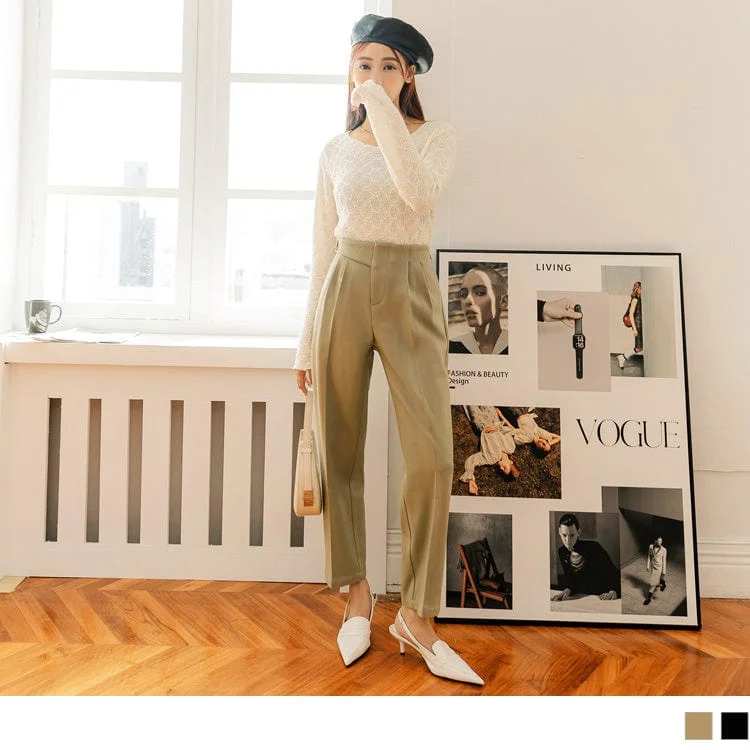 Striped Men's SweatersMEDIUM WAIST PURE COLOR KNIT STRAIGHT SUIT PANTS