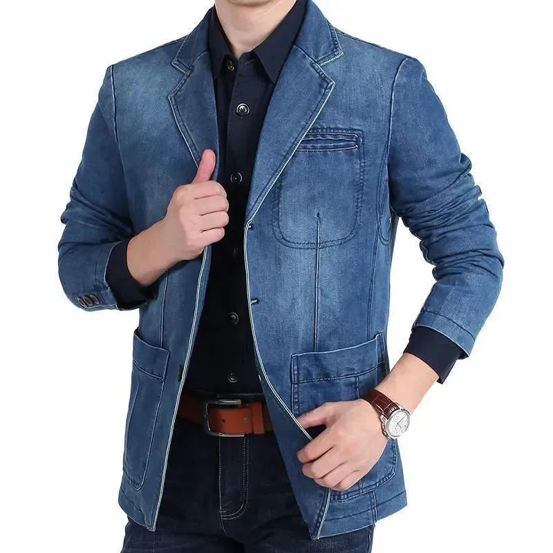 Wash and Wear Men's JeansMen Blazer - Cowboy Denim Jeans Blazer