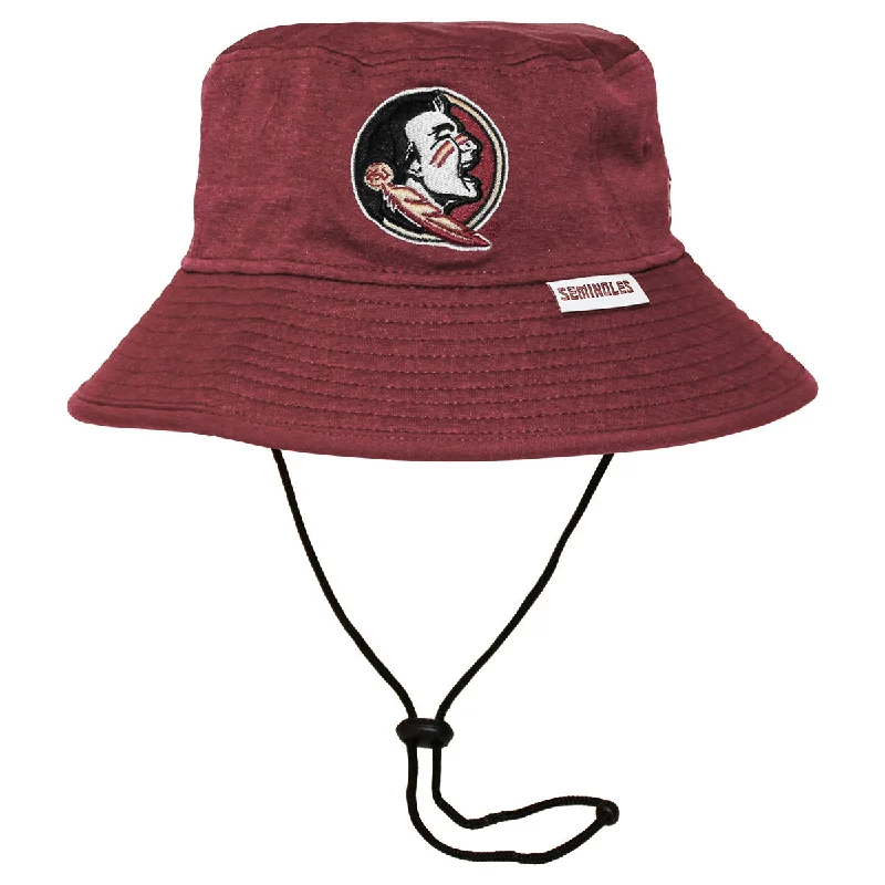 Unique Fedora CapsNew Era Seminole Logo Bucket Hat - Garnet