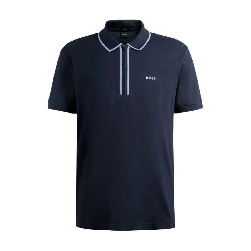 Men's Shirts with Short PlacketsStretch-cotton polo shirt with contrast stripes
