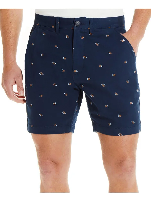 Men's Denim Jean ShortsMens Printed Cotton Flat Front