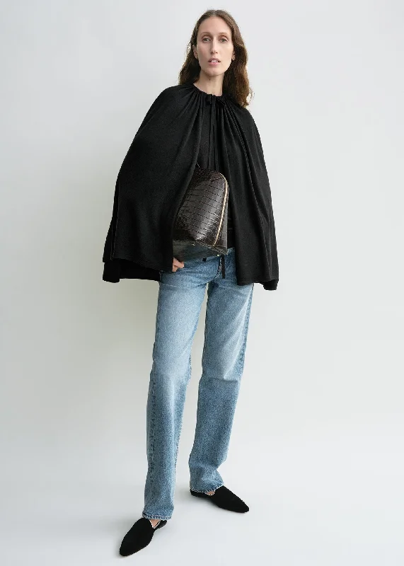 Stylish Men's Turtleneck SweatersDrawstring cape black