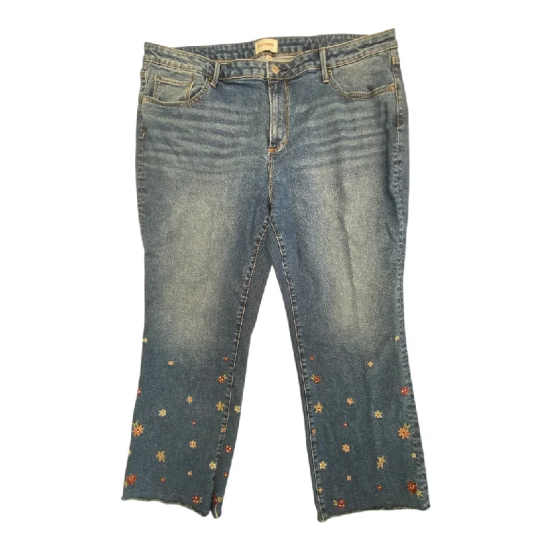 Men's Jeans with a Destroyed LookJeans Straight By Driftwood In Blue Denim, Size:22