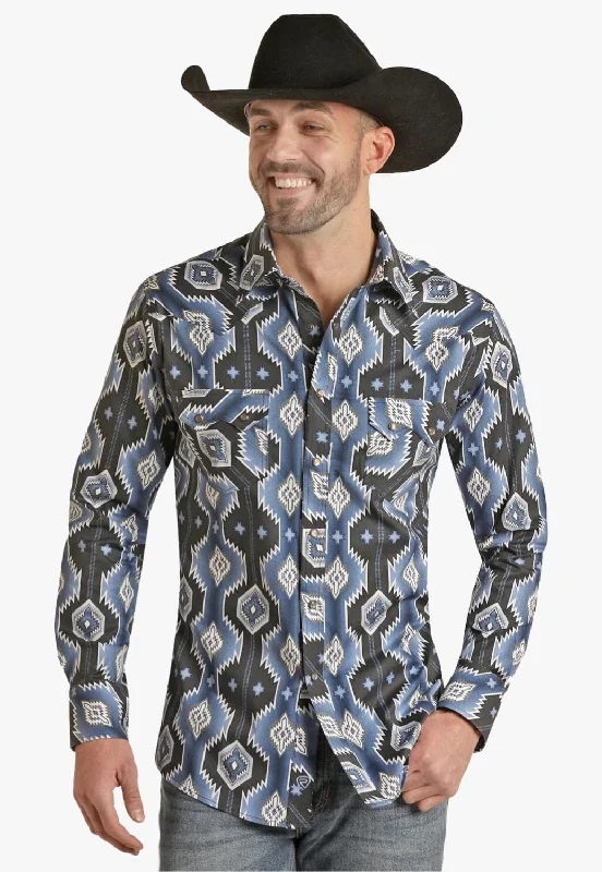 Men's Versatile Dress Shirts for Multiple OccasionsRock & Roll Mens Aztec Poplin Long Sleeve Shirt Men's Versatile Dress Shirts for Multiple OccasionsRock & Roll Mens Aztec Poplin Long Sleeve Shirt