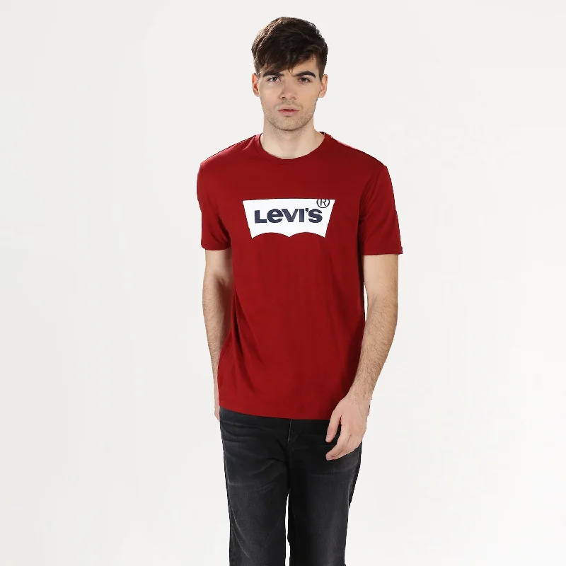Striped Men's TopsMen's Brand Logo Crew Neck T-shirt