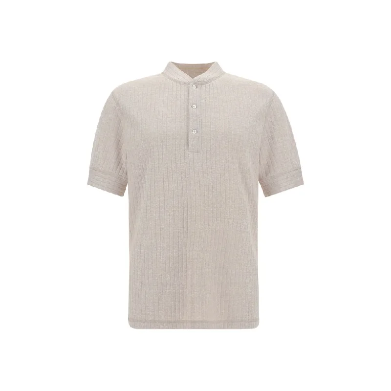 Men's Shirts with Patchwork SleevesBrunello Cucinelli Linen Polo Men's Shirt