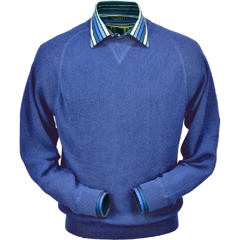 Trendy Men's Oversized SweatersBaby Alpaca 'Links Stitch' Sweatshirt-Style Crew Neck Sweater in Royal Blue by Peru Unlimited Trendy Men's Oversized SweatersBaby Alpaca 'Links Stitch' Sweatshirt-Style Crew Neck Sweater in Royal Blue by Peru Unlimited