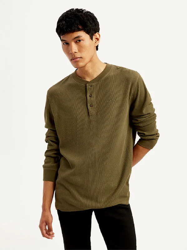 Men's Shirts with Patchwork PatternsMen's Solid Slim Fit T-Shirt