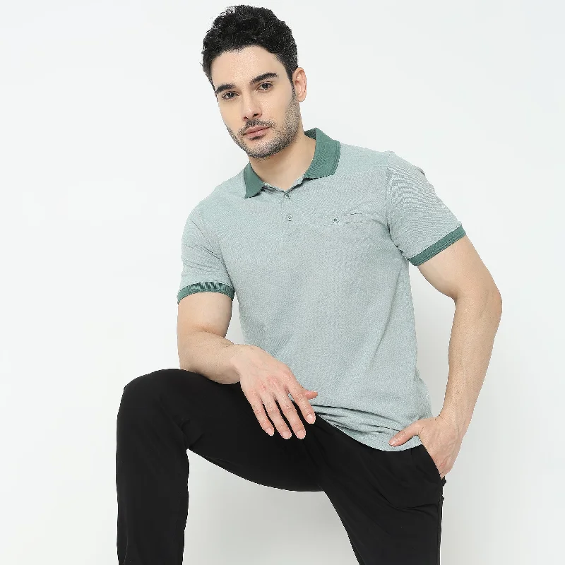 Men's Shirts with Wingtip CollarsStellar Polo Mercerised Cotton Jersey Knit Regular Fit T-Shirt