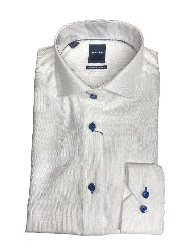 Men's Checked Short-Sleeve Shirts for Summer FunSerica Elite Tapered 100% Cotton Navy Textured Dress Shirt E2459014 Men's Checked Short-Sleeve Shirts for Summer FunSerica Elite Tapered 100% Cotton Navy Textured Dress Shirt E2459014