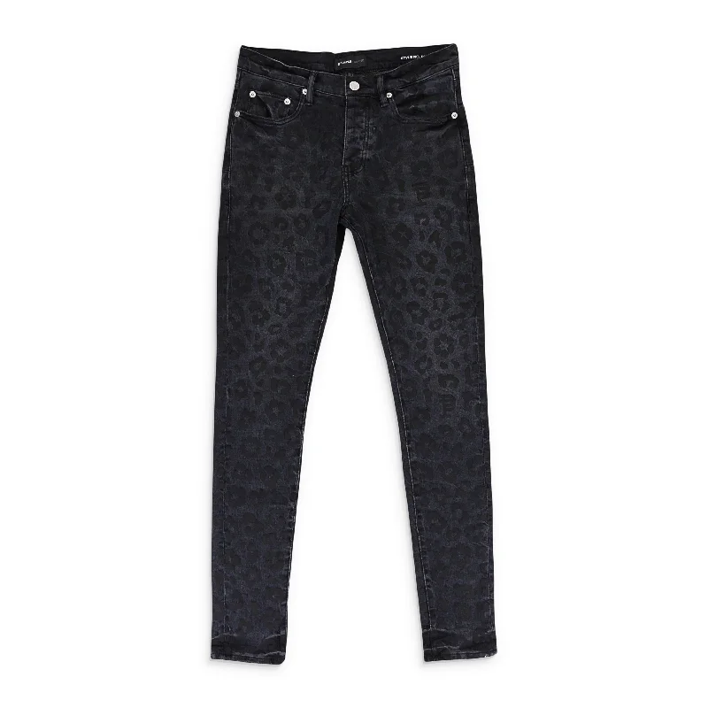 Mid-Waisted Men's JeansBLACK MONOGRAM LEOPARD PRINT Black SKINNY JEANS