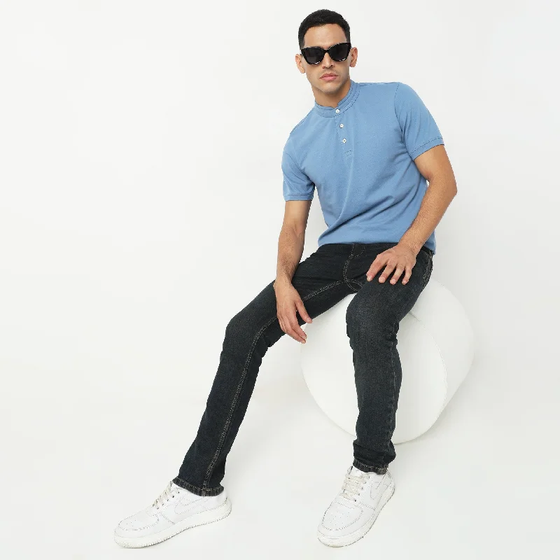 Men's Shirts with Checkered PatternsSenor Polo™ - Band Collar Fine Cotton with E-Fast Stretch Micro Pique Knit - Regular Fit Solid T-Shirt Men's Shirts with Checkered PatternsSenor Polo™ - Band Collar Fine Cotton with E-Fast Stretch Micro Pique Knit - Regular Fit Solid T-Shirt