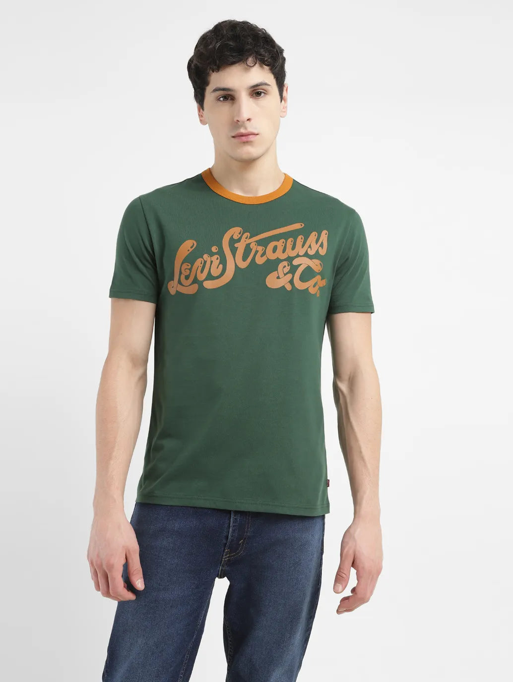 Men's Shirts with Belt AttachmentsMen's Brand Logo Crew Neck T-shirt