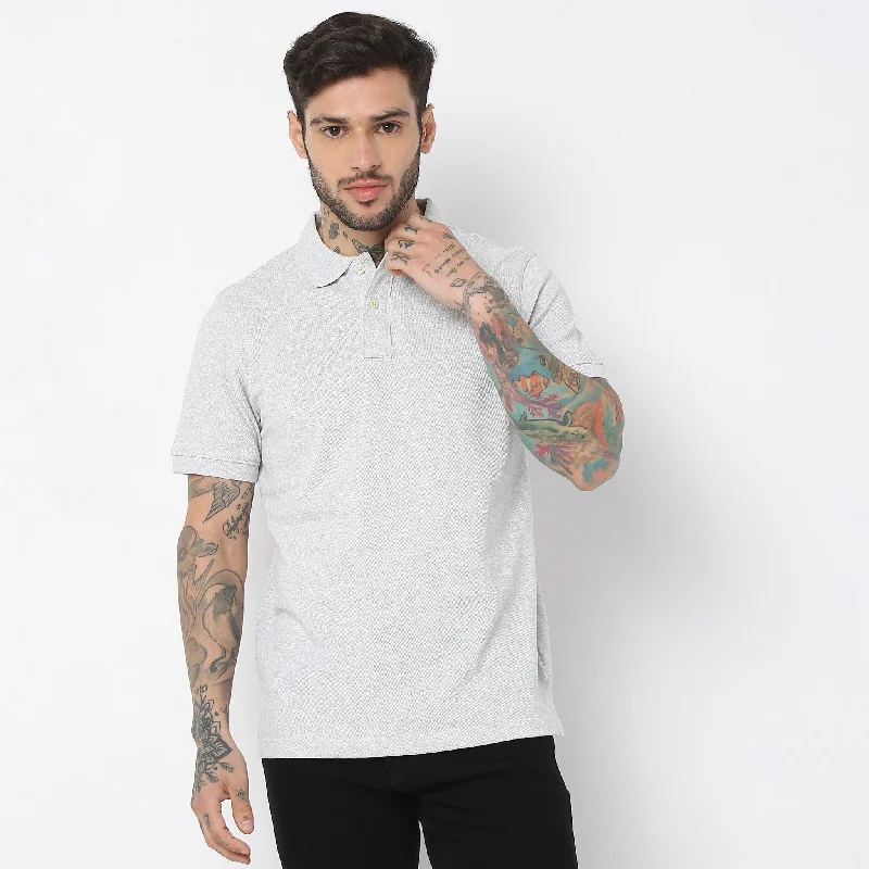 Men's Shirts for CampingRegular Fit Solid Polo T-Shirt