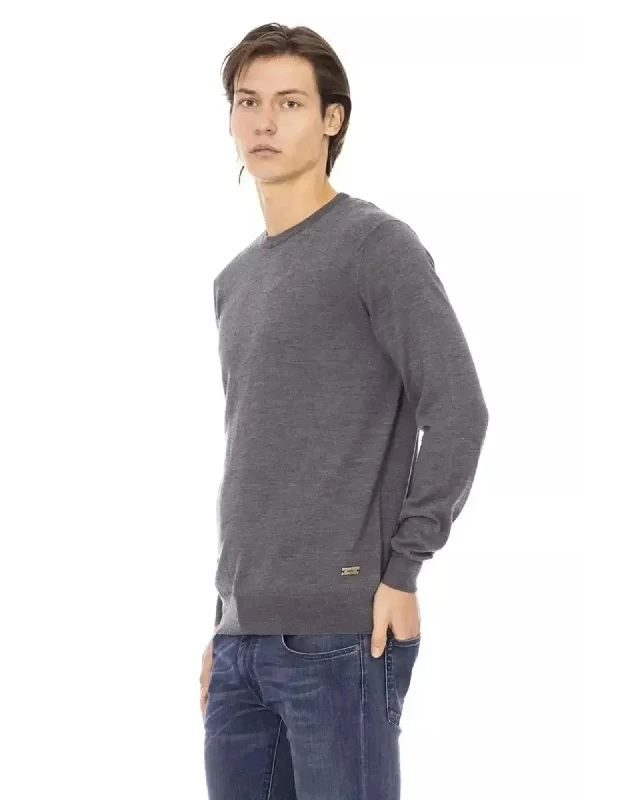 Fashionable Men's Crew-Neck SweatersBaldinini Monogram Crewneck Sweater L Men
