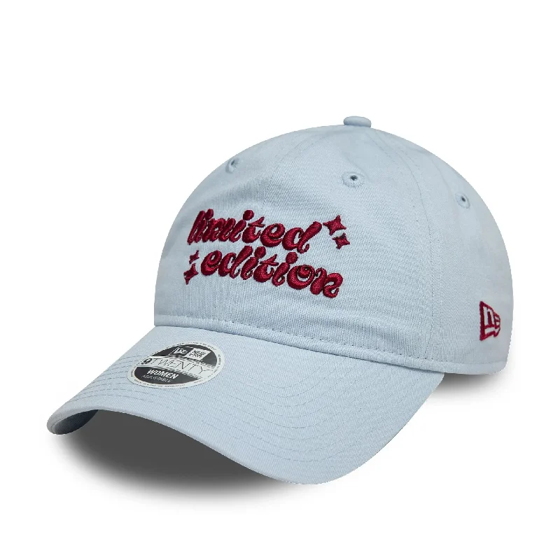 Novelty Trucker HatsWomens New Era Phrase Pastel Blue 9TWENTY Adjustable Cap